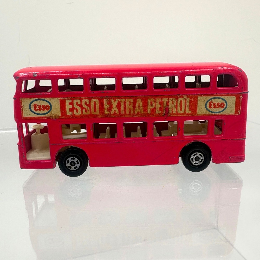 Vintage Matchbox Series No 74 Daimler Bus Lesney Esso Extra Petrol Red England